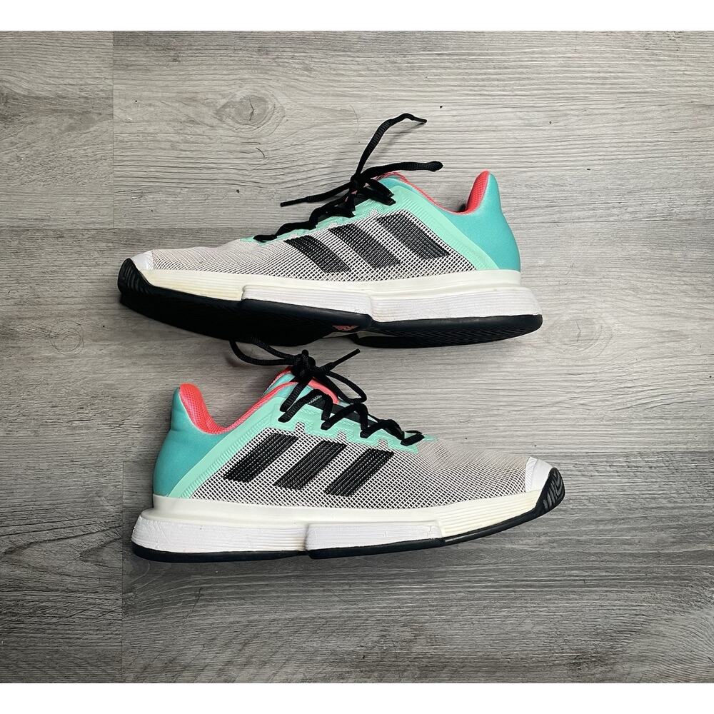 Adidas SoleMatch Bounce Men’s Tennis Shoes Mint Green/ Gray US 9